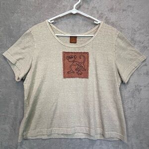 Dirt Shirt 100% Cannabis Hemp Monkey Graphic T-Shirt Sz L Made in Costa Rica Art